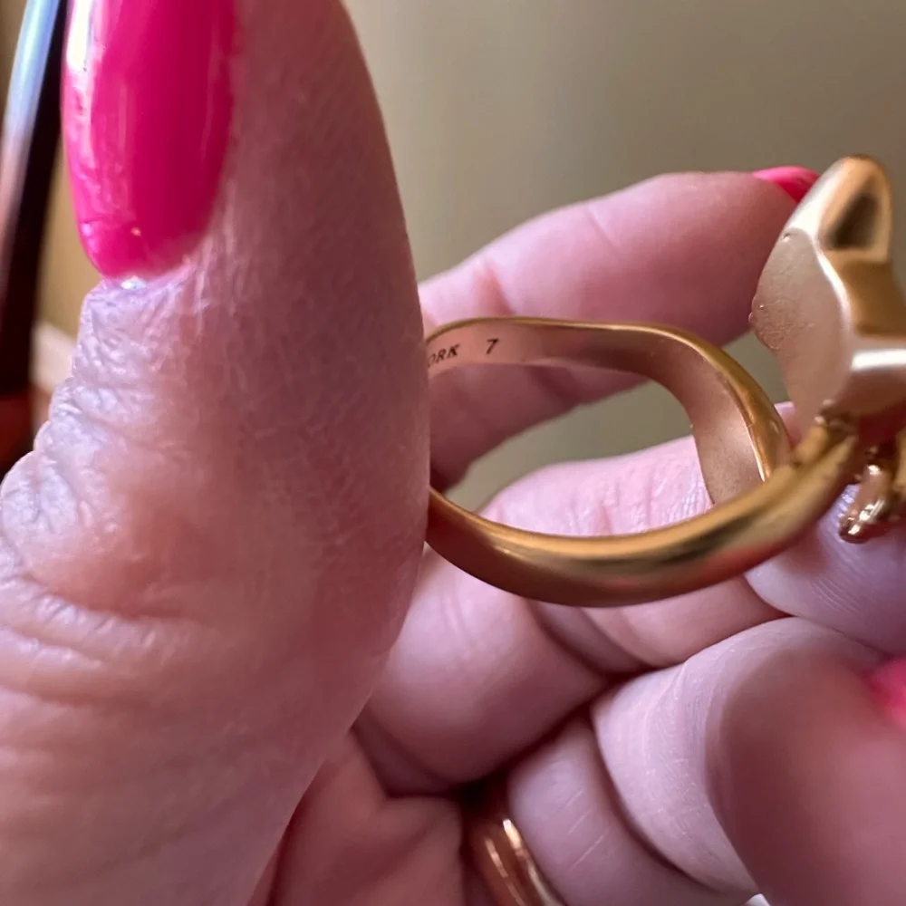 kate spade gold fox ring with crystal accents